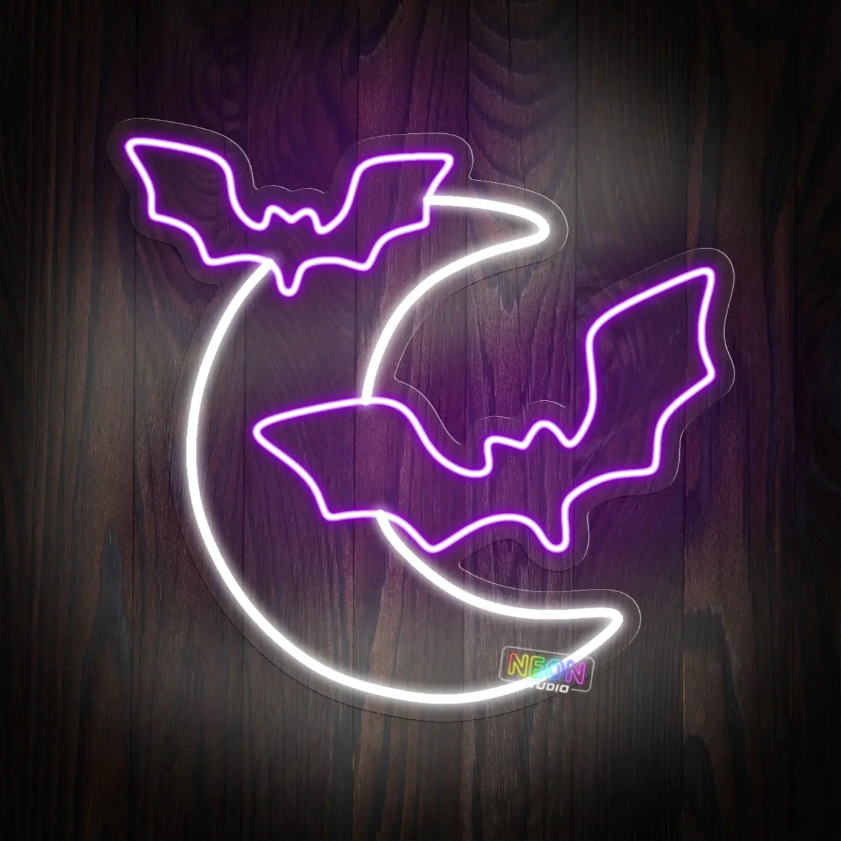 Bat and moon neonskylt
